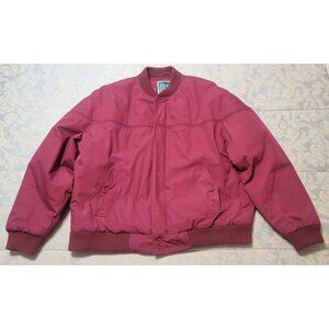 Ivy Club Classics Burgundy 80s 90s Retro Bomber Mens Jacket XL - Vintage